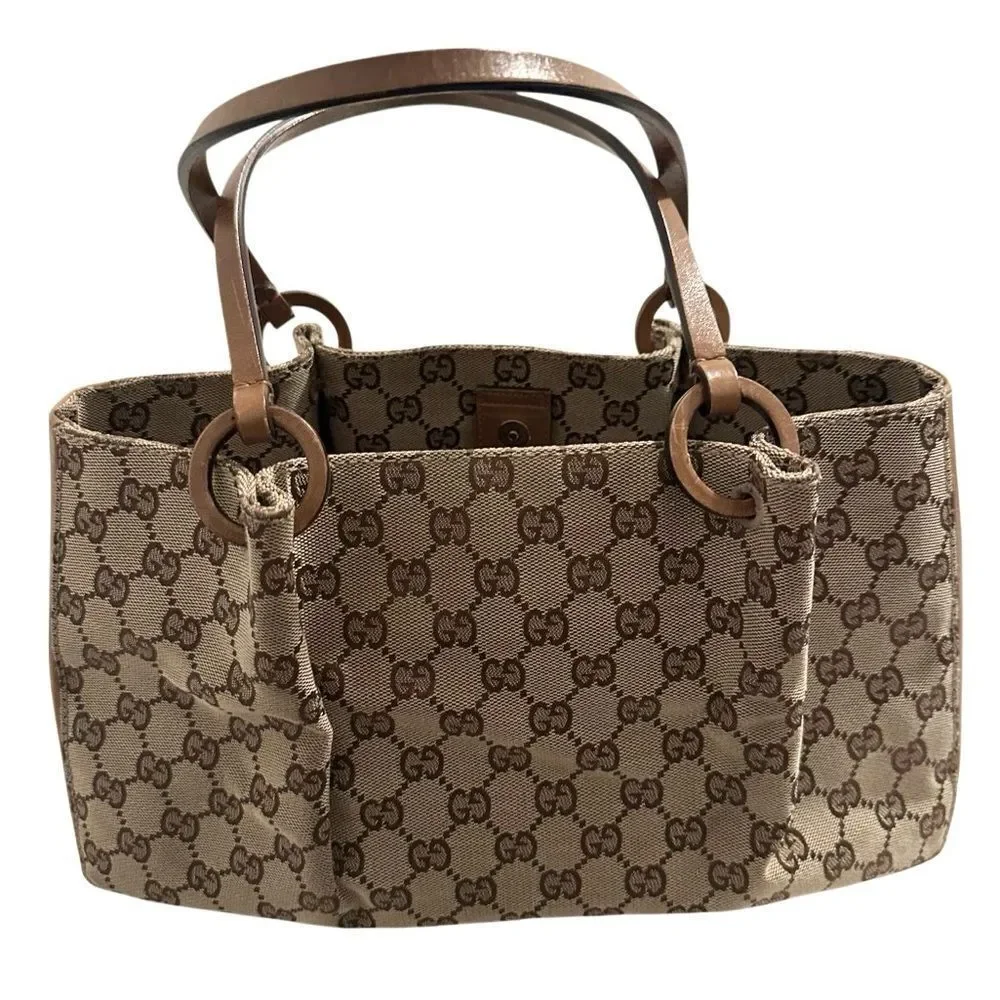 Gucci Beige and Brown GG Canvas Tote - Picture 3 of 15